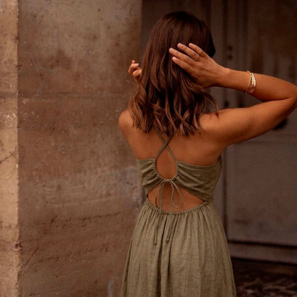 Vestido kaki Isélya